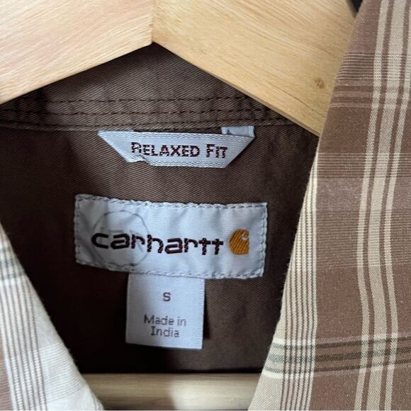 Carhartt Men's Small Relaxed Fit Plaid Button-down Shirt. - Picture 4 of 7